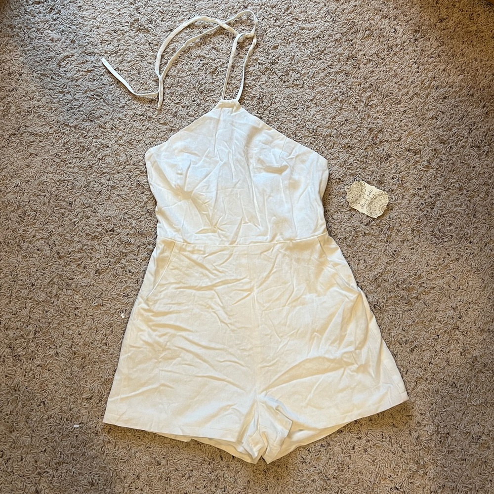 NWT Altar’d State White Halter Neck Romper
